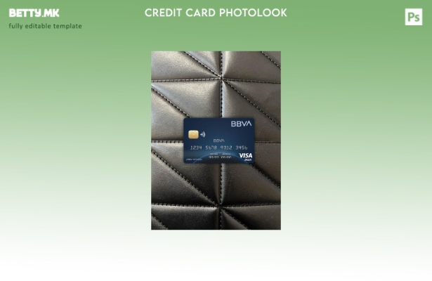 Модерен стил Колумбија BBVA банка виза картичка photolook пред шаблон